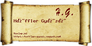 Höffler Győző névjegykártya